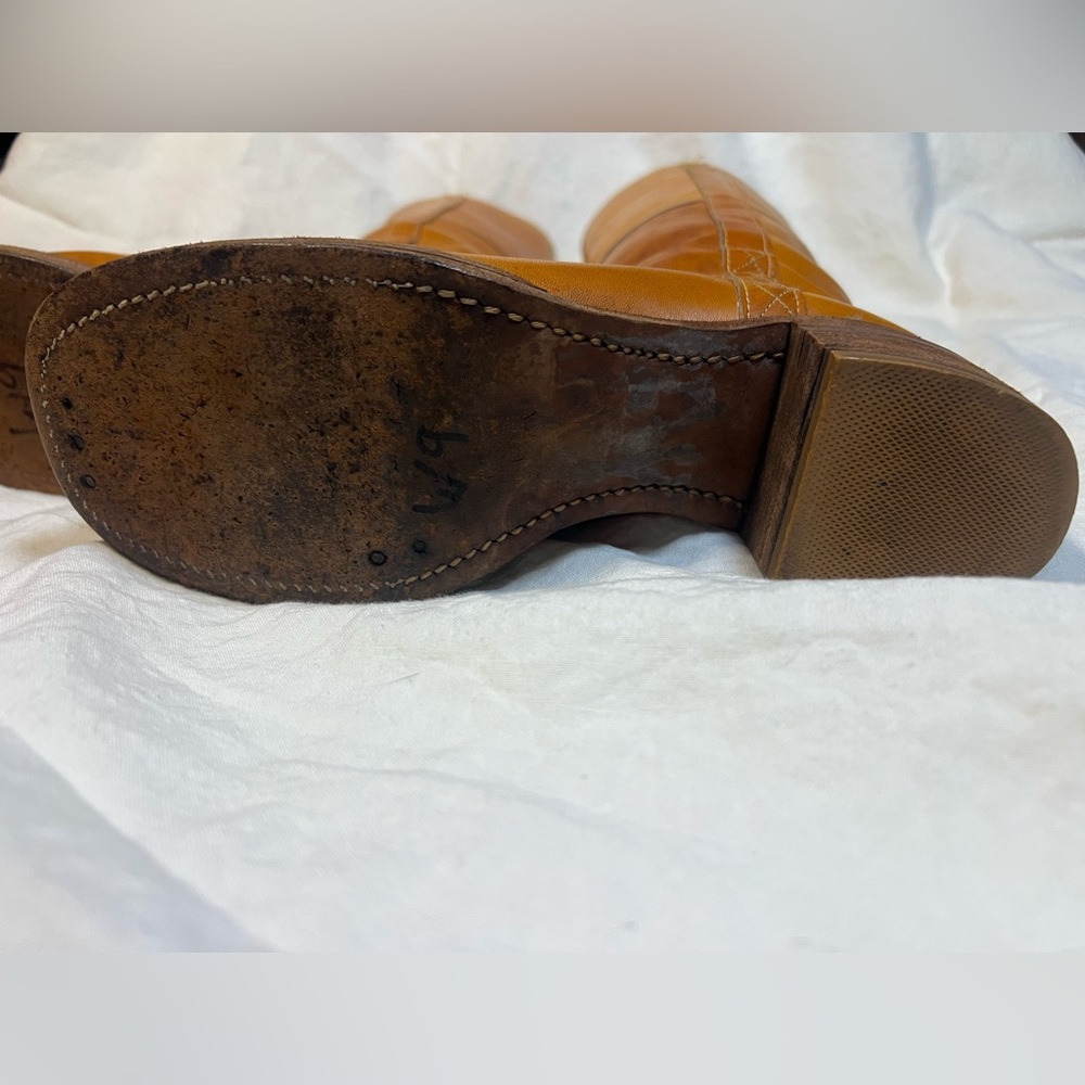 Vintage 1970s Frye Campus Taurus Stitch Black Label Boots Made in USA 7B - Picture 7 of 11